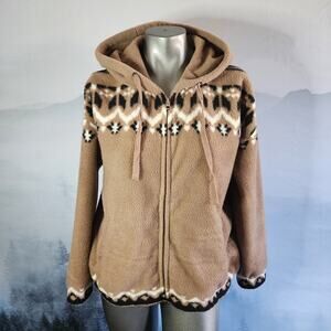 O'neill Lynwood Super Fleece Light Brown Full Zip Hoodie | Women's XS